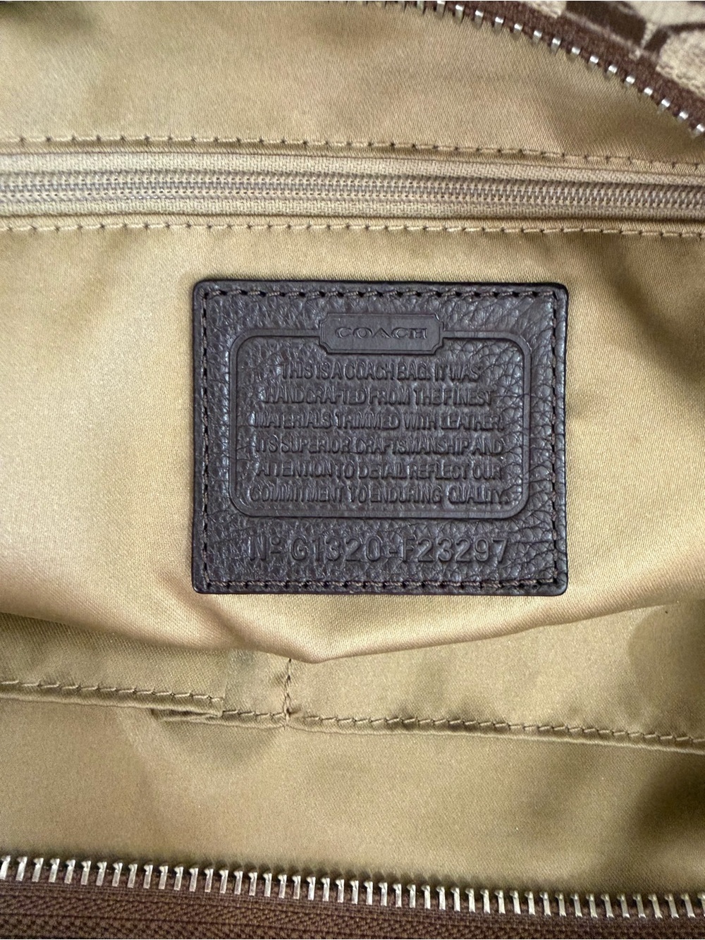 Coach Brown Signature Carrie Leather Tote - Picture 13 of 15